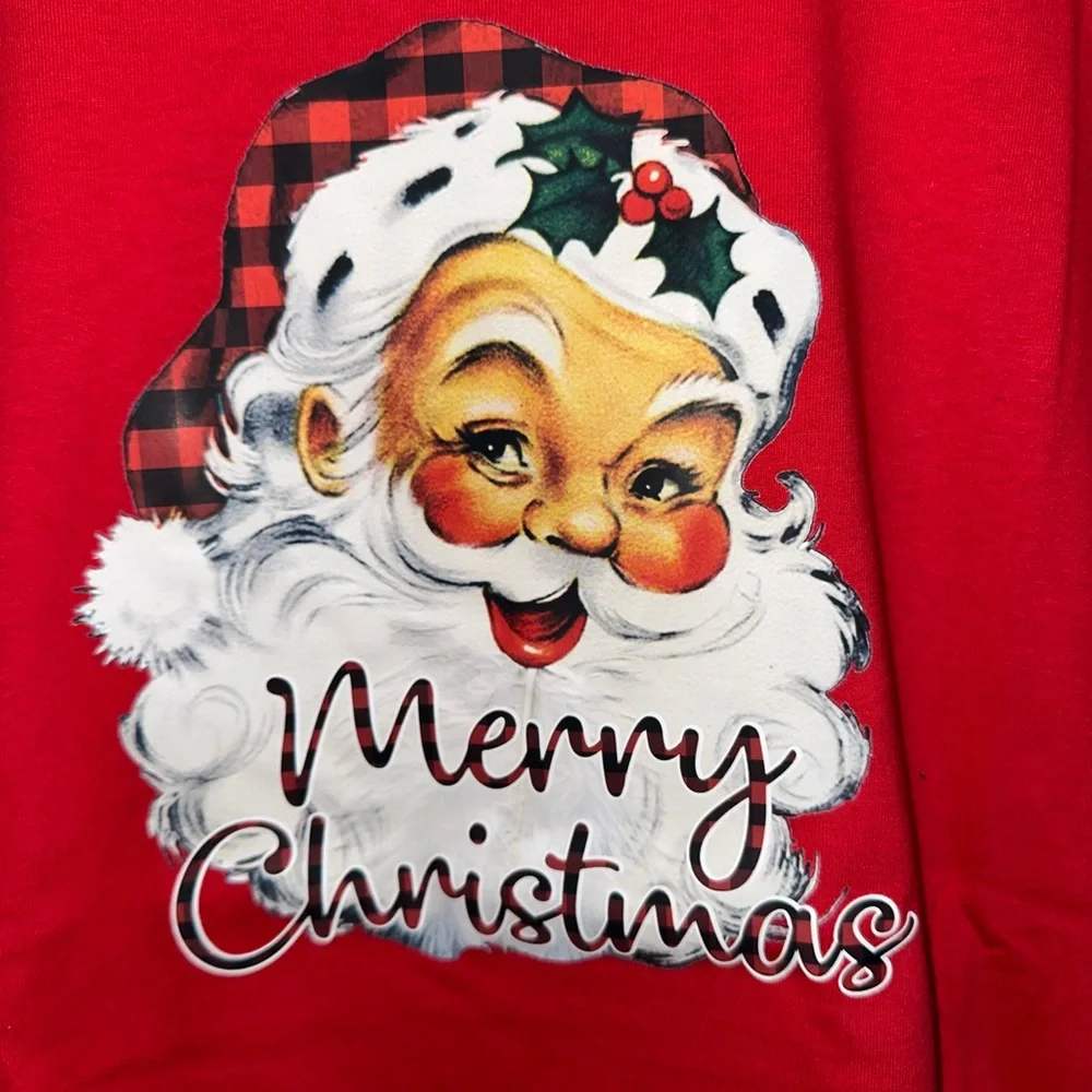 NWOT Handcrafted Santa Claus Merry Christmas Shirt Large - Picture 2 of 4